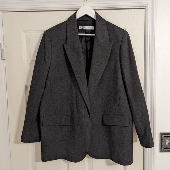 Zara Jackets & Blazers - Zara dark grey one button polyester blazer size XXL